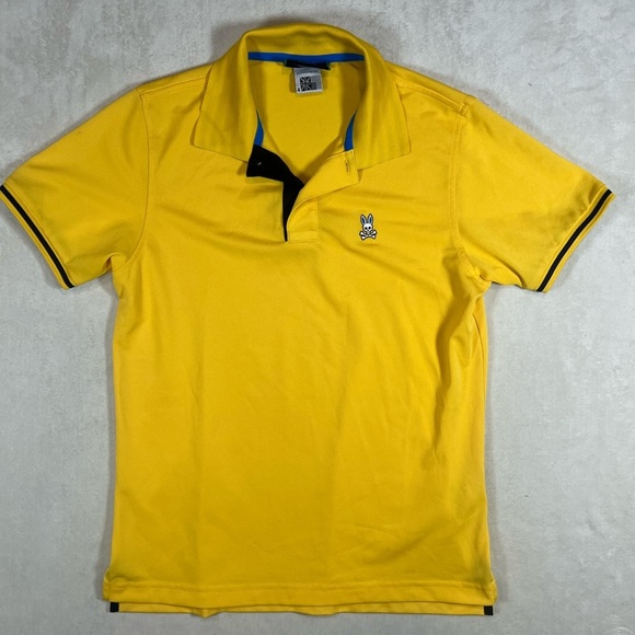 Psycho Bunny Size 4 Us Small Vibrant Yellow Polo Shirt Front Logo - Picture 1 of 9